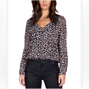 Sanctuary animal print meadow blouse size medium